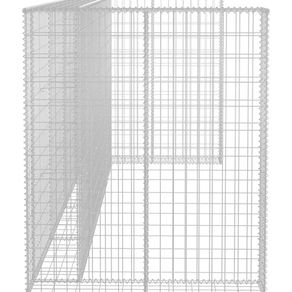 Kivikoriseinä roska-astioille galvanoitu teräs 320x100x120cm