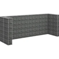 Kivikoriseinä roska-astioille galvanoitu teräs 320x100x120cm