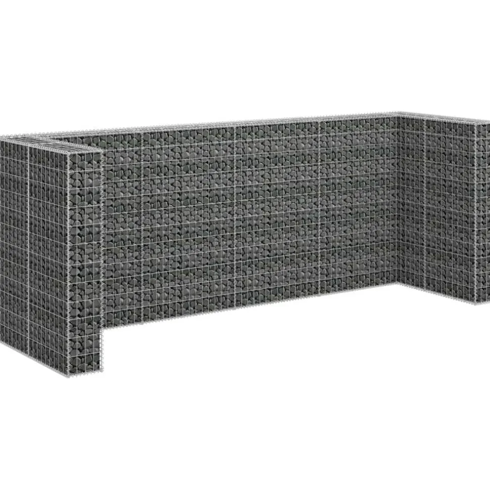 Kivikoriseinä roska-astioille galvanoitu teräs 320x100x120cm
