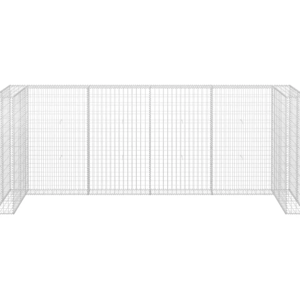 Kivikoriseinä roska-astioille galvanoitu teräs 320x100x120cm
