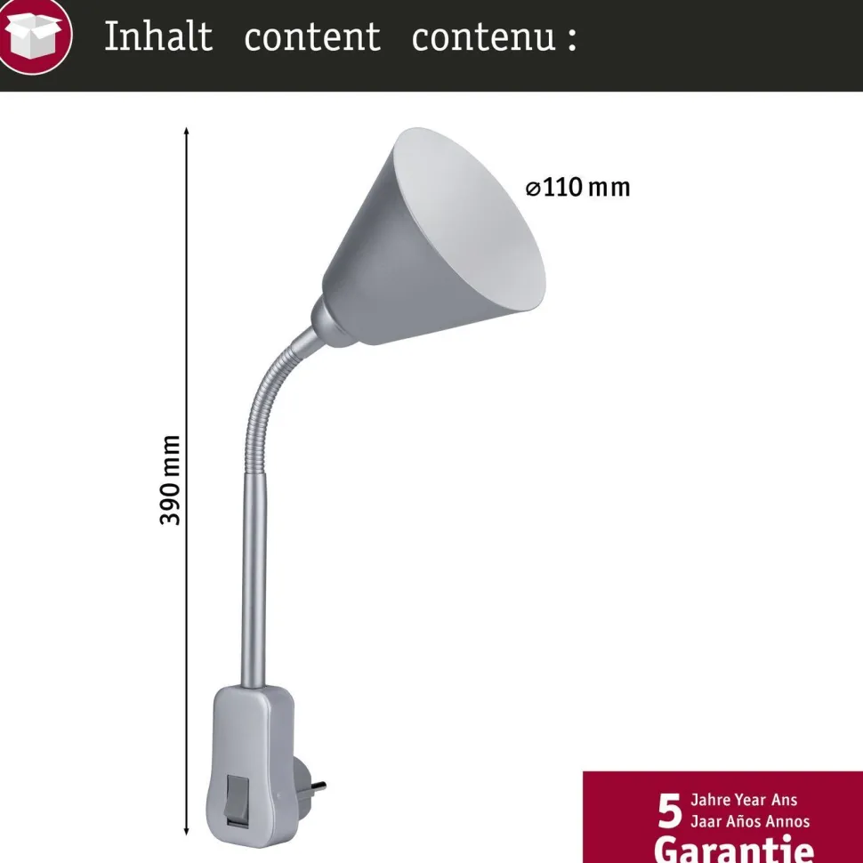 Klipsivalaisin Paulmann Junus Bras, E14, eri värejä