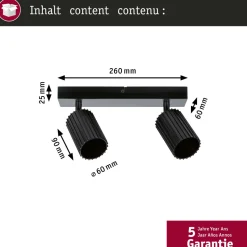 Kohdevalaisin Paulmann Lirena 2-osainen GU10 max. 2x10W metalli, mattamusta