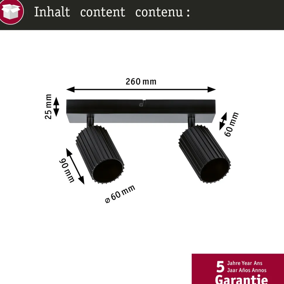 Kohdevalaisin Paulmann Lirena 2-osainen GU10 max. 2x10W metalli, mattamusta