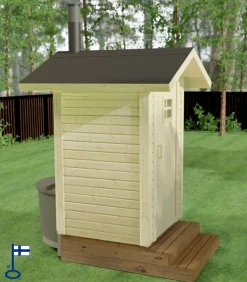 Kompostoiva puucee Ekolet Oiva kompostikäymälällä