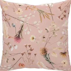 Koristetyyny Home4You HOLLY 45x45 cm, kuivatut kukat, vaaleanpunainen