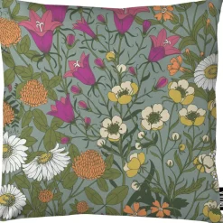 Koristetyynynpäällinen Vallila Ahomaa, 43x43cm, vihreä/pinkki