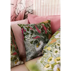 Koristetyynynpäällinen Vallila Ahomaa, 43x43cm, vihreä/pinkki