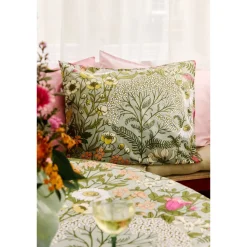 Koristetyynynpäällinen Vallila Ahomaa, 43x43cm, vihreä/pinkki