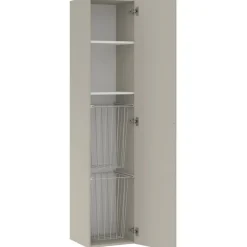 Korkea pyykkikaappi Temal, 182x58cm, hyllyllä ja koreilla, eri vaihtoehtoja