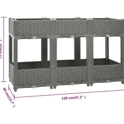 Korotettu kukkalaatikko, polypropeeni, eri kokoja ja värivaihtoehtoja