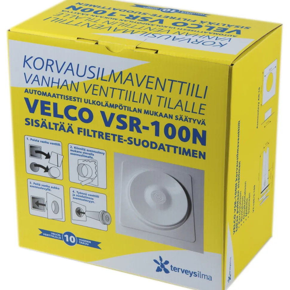 Korvausilmaventtiili Terveysilma Velco VSR-100N valkoinen