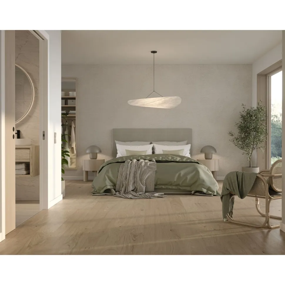 Kovetettu puulattia Bjelin Tammi Höja 3.0 Misty White, harjattu, mattalakattu, eri kokoja