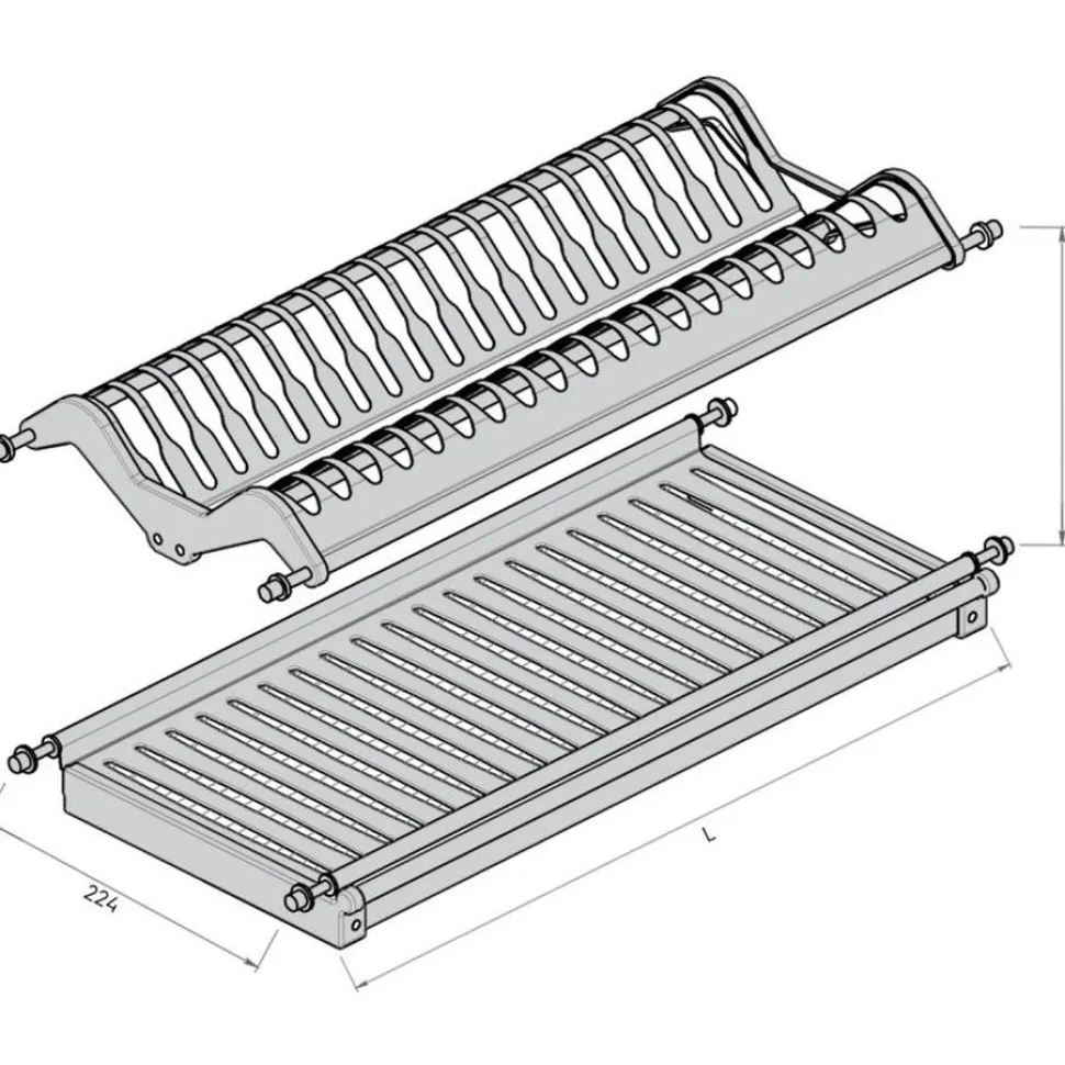 Kuivauskaapin hyllysarja Savo INOXMATIC 50 cm RST