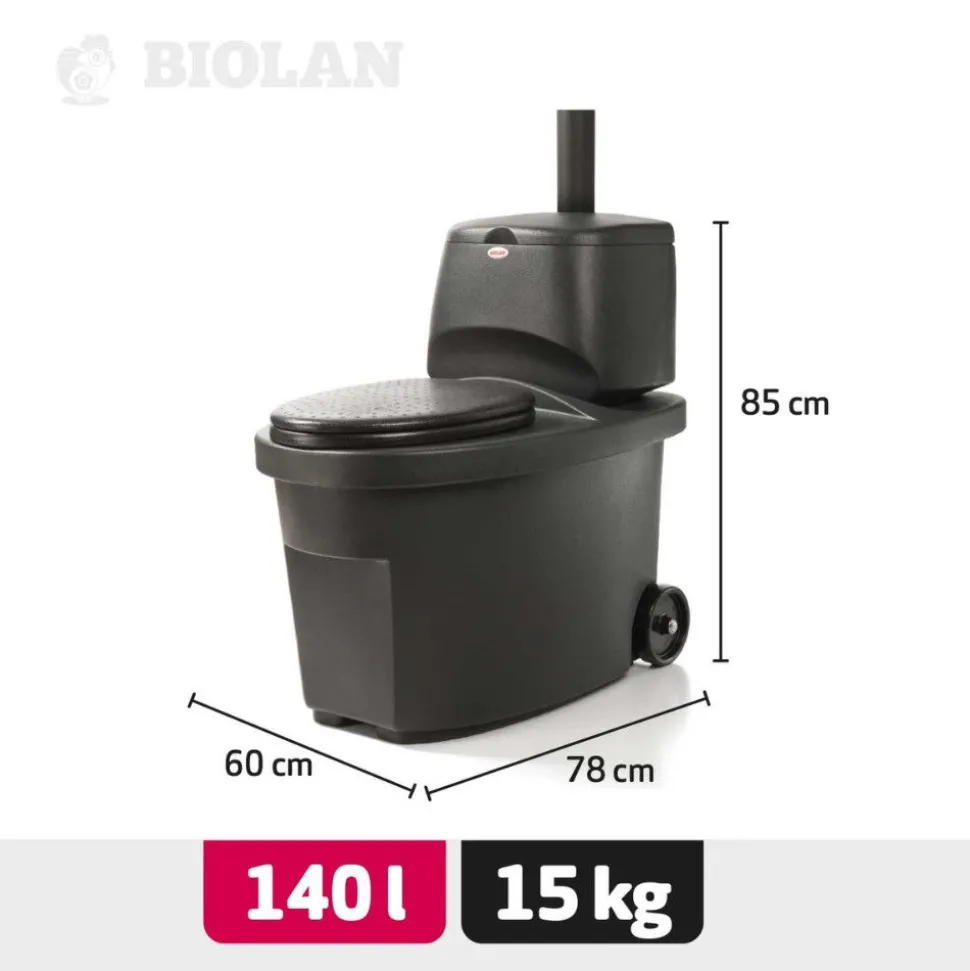 Kuivikekäymälä Biolan 140l, lämpöistuin, tummanharmaa