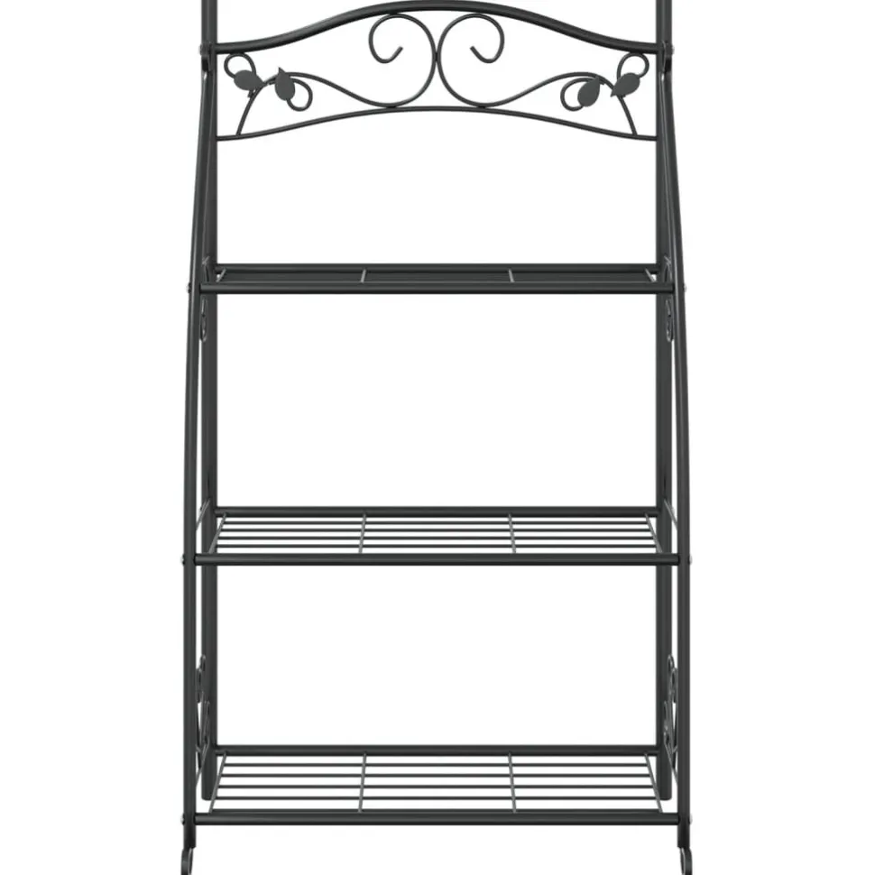 Kukkateline musta 56x30x96 cm teräs