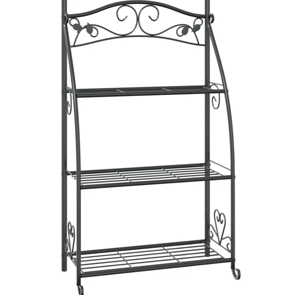 Kukkateline musta 56x30x96 cm teräs