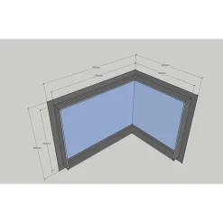 Kulmaluukku Tapani Puosi TP-20SU 550x390 mm lasikulma eri värivaihtoehtoja
