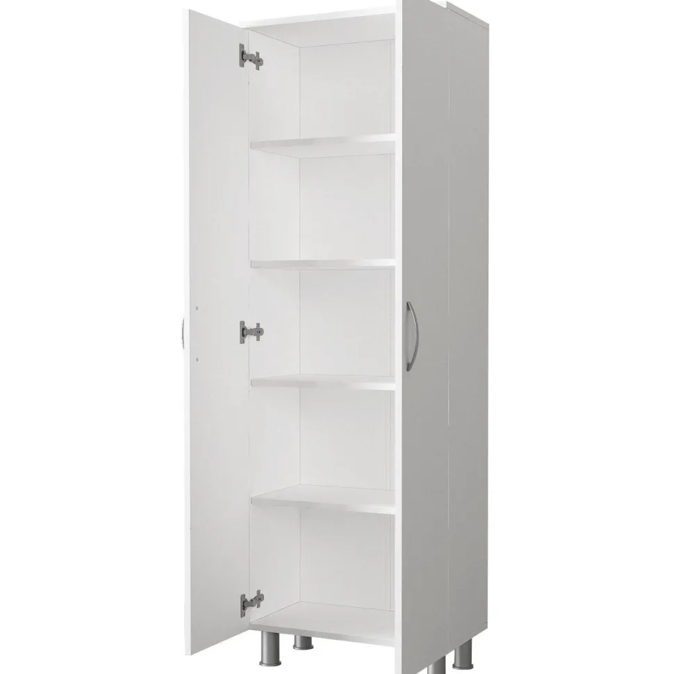 Kylpyhuoneen kaappi Linento Furniture Arizona 2, 59.4x173.6cm, valkoinen