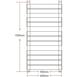 Kylpyhuoneen keskuslämpö kuivaava pyyheteline 600x1200 mm