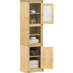 Kylpyhuoneen korkea kaappi Corona 50x40x185 cm täysi mänty (02792)