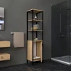 Kylpyhuoneen korkea kaappi Linento Furniture Derin, korkeus 161.8cm, ruskea