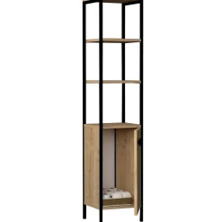 Kylpyhuoneen korkea kaappi Linento Furniture Derin, korkeus 161.8cm, ruskea