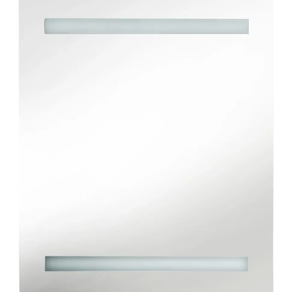 Kylpyhuoneen LED-peilikaappi, kiiltävä harmaa, 50x14x60cm