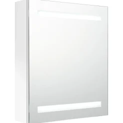 Kylpyhuoneen LED-Peilikaappi kiiltävä valkoinen 50x14x60 cm (26486)