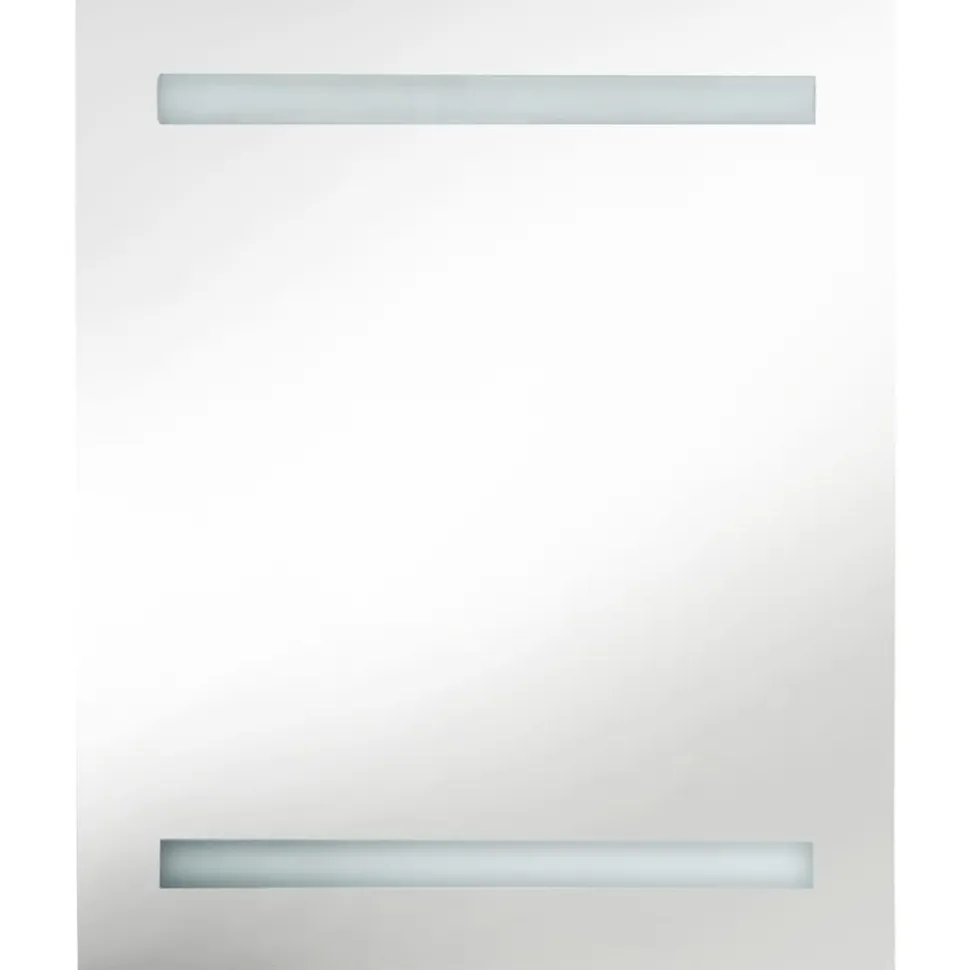 Kylpyhuoneen LED-Peilikaappi kiiltävä valkoinen 50x14x60 cm (26486)