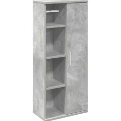 Kylpyhuonekaappi rullatelineellä Betoninharmaa 39x22x90 cm (58527)