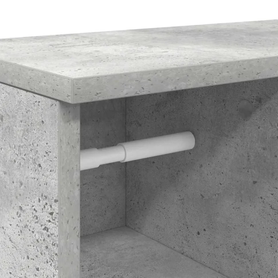 Kylpyhuonekaappi rullatelineellä Betoninharmaa 39x22x90 cm (58527)