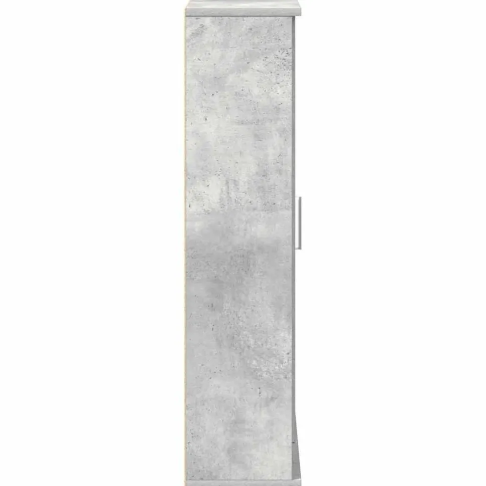 Kylpyhuonekaappi rullatelineellä Betoninharmaa 39x22x90 cm (58527)