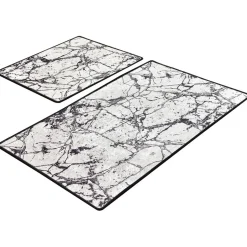 Kylpyhuonemattosetti Linento Marble, 2kpl, valkoinen