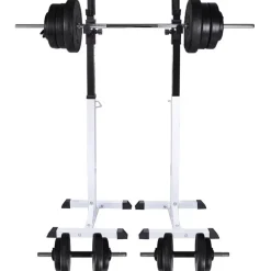 Kyykkyteline levytanko- ja käsipainosarjalla, 60.5kg