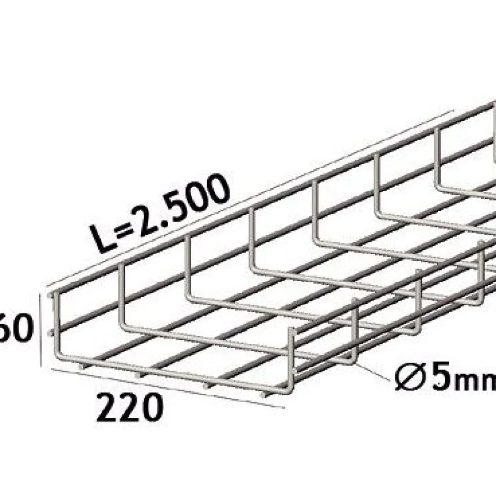 Lankahylly sähkö Zn 2.5m 320/60/5mm