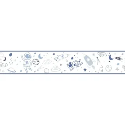 Lastenhuoneen boordi Kids Walls 45849, vinyylipinta, 0.18x5m, avaruus, sininen