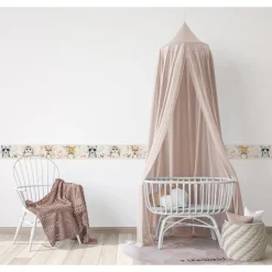 Lastenhuoneen boordi Kids Walls 45889, vinyylipinta, 0.18x5m, vaaleanpunainen
