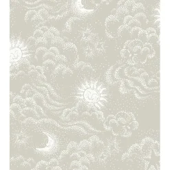 Lastenhuoneen tapetti Littlephant Happy Cloud, pilvi, harmaa/beige