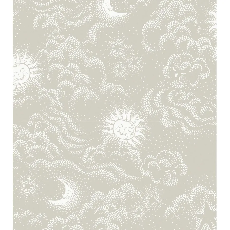 Lastenhuoneen tapetti Littlephant Happy Cloud, pilvi, harmaa/beige