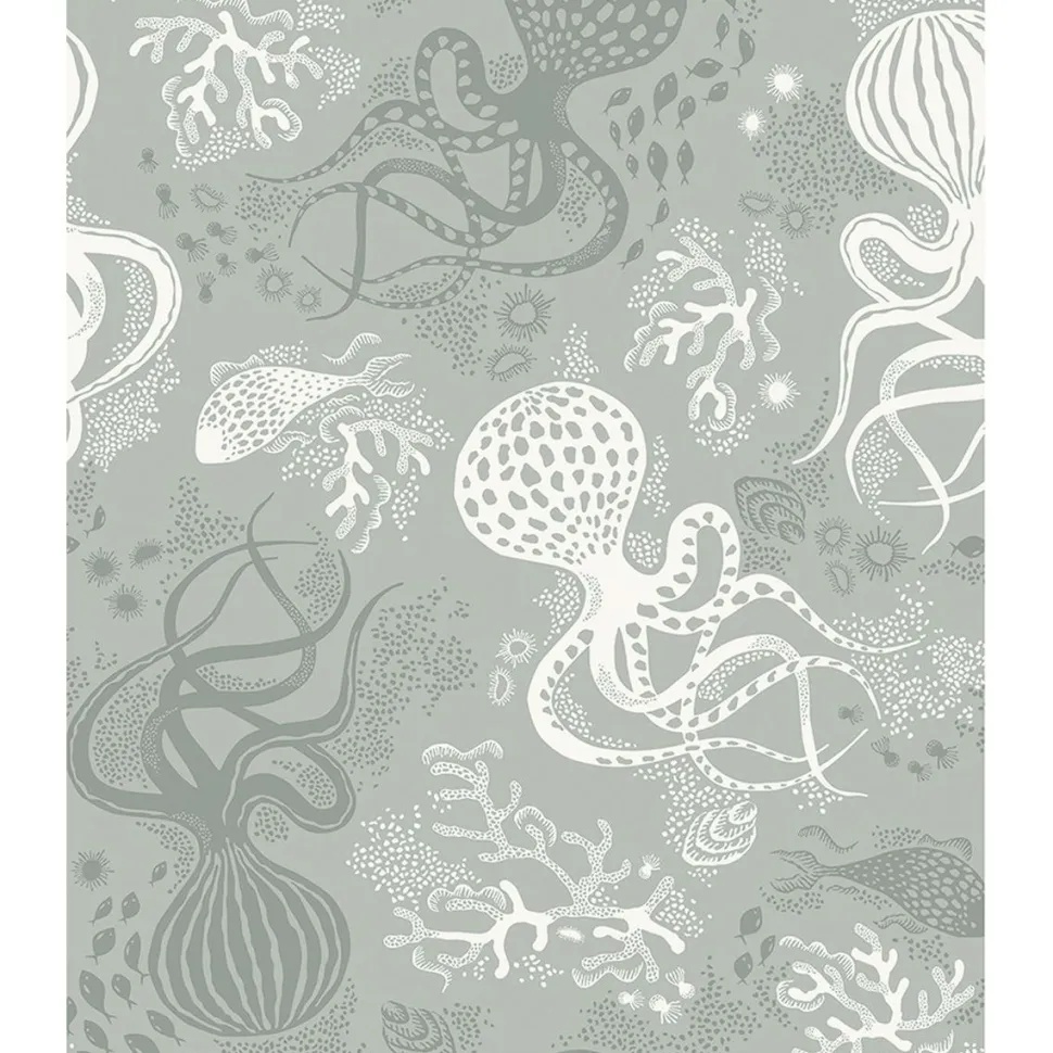Lastenhuoneen tapetti Littlephant Aquatic, non-woven, eläin, vaaleanturkoosi