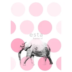 Lastenhuoneen tapetti PhotowallXL Elephant 158708 1860x2790 mm vaaleanpunainen