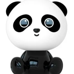 Lasten yöpöytävalaisin Lucide Dodo Panda, 1x3W, 3 StepDim, musta/valkoinen