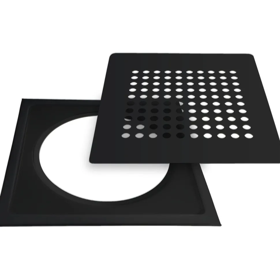 Lattiakaivon kansi PP-Tuote Design Neliö Mattamusta RST 197 x 197 mm