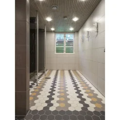 Lattialaatta Pukkila Natura 6-kulmainen Vaaleanharmaa himmeä sileä 115x100 mm