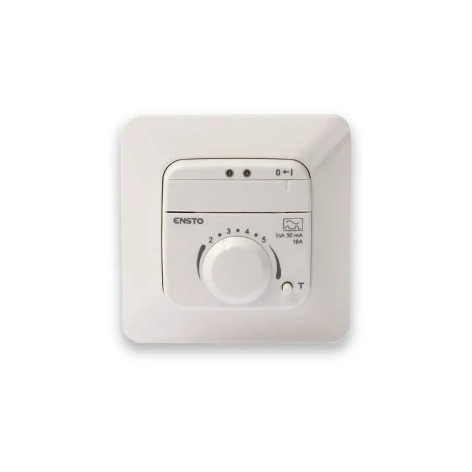 Lattiatermostaatti Ensto ECO10BTW-J 10A 230V vikavirtasuojalla