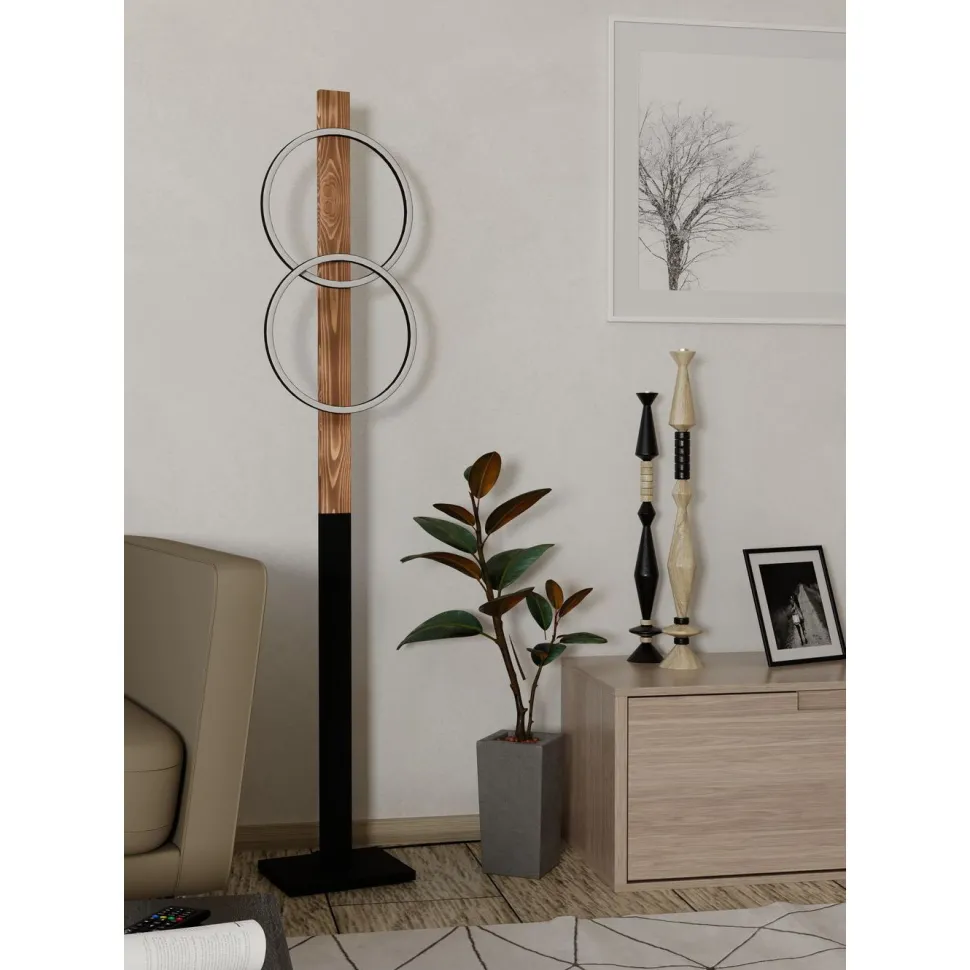 Lattiavalaisin Eglo Boyal, 150cm, 2xLED 12W, IP20, musta/puu