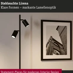 Lattiavalaisin Paulmann Lirena 157.5 cm max. 2x7W, mattamusta