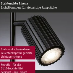 Lattiavalaisin Paulmann Lirena 157.5 cm max. 2x7W, mattamusta