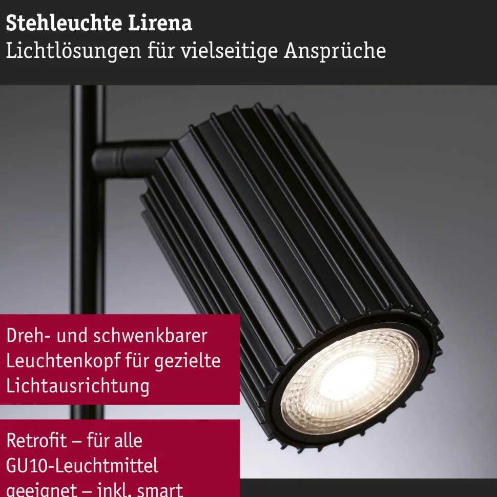 Lattiavalaisin Paulmann Lirena 157.5 cm max. 2x7W, mattamusta