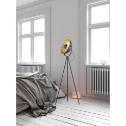 Lattiavalaisin Trio Chewy 160cm E27 mattamusta/kulta